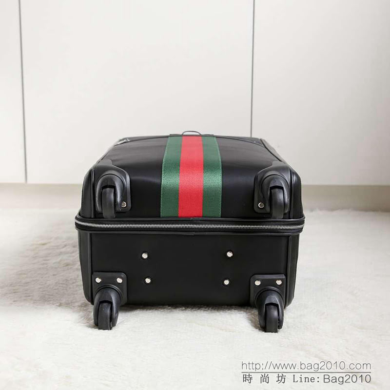 GUCCI古馳 16寸航空登機箱 義大利進口降落傘布 古馳經典編織紅綠帶 超順滑萬向輪拉杆箱  xbt1146